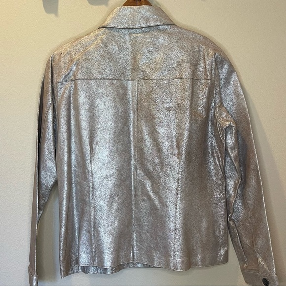 Chico's 100% Leather Foil Jacket Size M - Picture 3 of 8